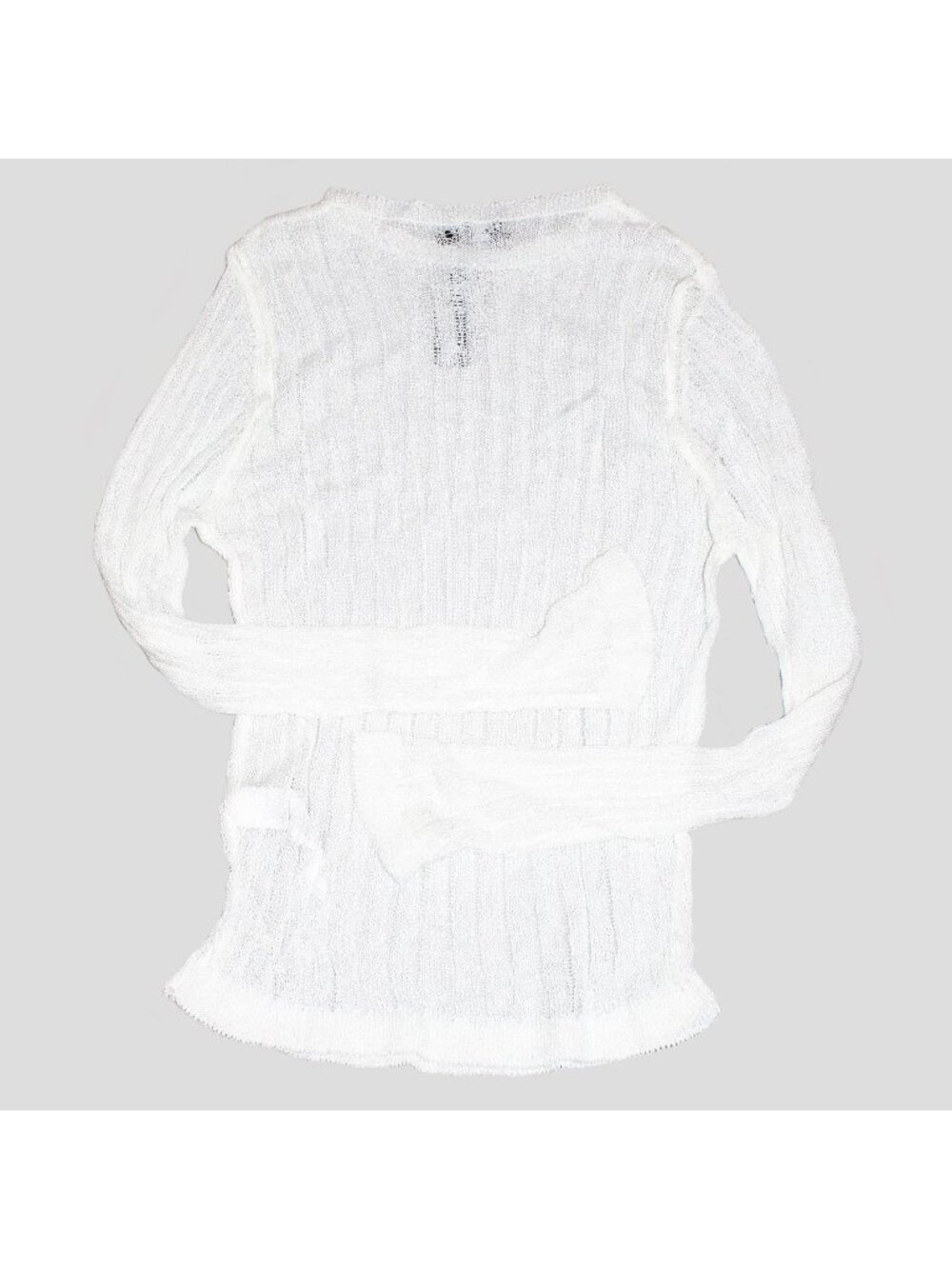 PrettyLittleThing Plus White Sheer Knit Long Sleeve Top XXL